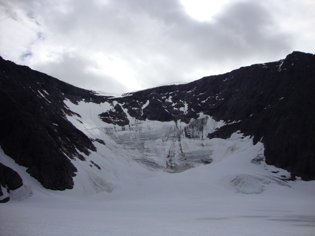 Crash site in Tarfala located high on these mountain peak area